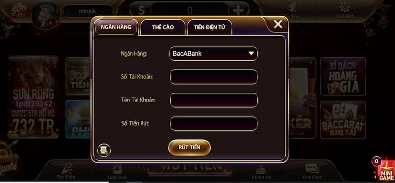  rút tối thiểu 200k/giao dịch 